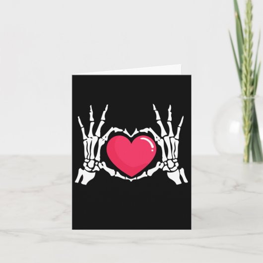 Skeleton Hand Heart Halloween Karte (Vorderseite)