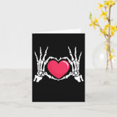 Skeleton Hand Heart Halloween Karte (Gelbe Blume)