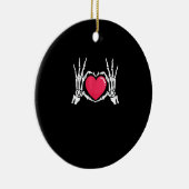Skeleton Hand Heart Halloween Keramik Ornament (Rechts)