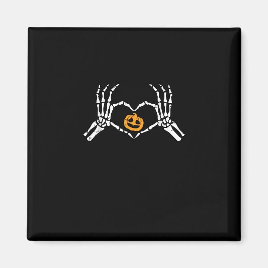 Skeleton Hand Heart Halloween Kostüm Pumpkin Magnet (Vorne)