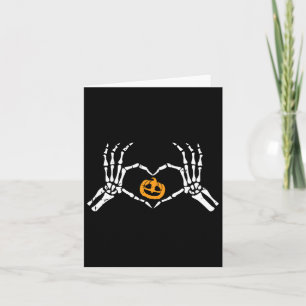 Skeleton Hand Heart Halloween Kostümknochen Pumpki Karte