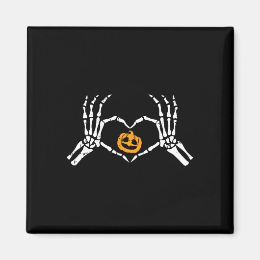 Skeleton Hand Heart Halloween Kostümknochen Pumpki Magnet (Vorne)