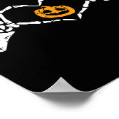 Skeleton Hand Heart Halloween Kostümknochen Pumpki Poster (Ecke)