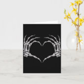 Skeleton Hand Heart Halloween Valentines Matching  Karte (Gelbe Blume)