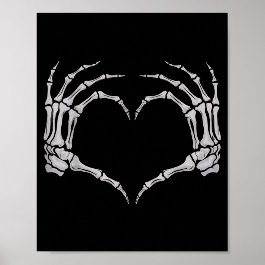 Skeleton Hand Heart Halloween Valentines Matching Poster (Vorne)