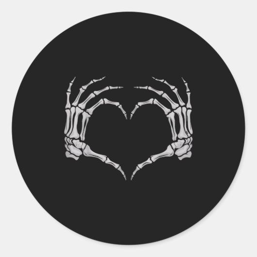 Skeleton Hand Heart Halloween Valentines Matching Runder Aufkleber (Vorderseite)
