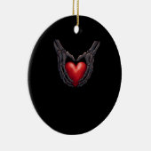 Skeleton Hand Heart Keramik Ornament (Rechts)