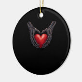 Skeleton Hand Heart Keramik Ornament (Links)