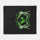 Skeleton Hand Heart Kleeblatt St Patricks Day Padd Fleecedecke (Vorderseite (Horizontal))