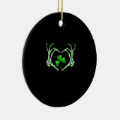 Skeleton Hand Heart Kleeblatt St Patricks Day Padd Keramik Ornament (Rechts)