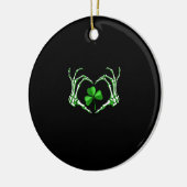 Skeleton Hand Heart Kleeblatt St Patricks Day Padd Keramik Ornament (Links)