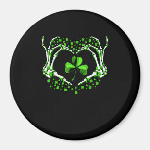 Skeleton Hand Heart Kleeblatt St Patricks Day Padd Magnet