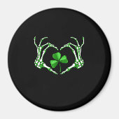 Skeleton Hand Heart Kleeblatt St Patricks Day Padd Magnet (Vorne)