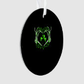 Skeleton Hand Heart Kleeblatt St Patricks Day Padd Ornament (Vorderseite)