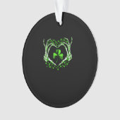 Skeleton Hand Heart Kleeblatt St Patricks Day Padd Ornament (Vorderseite)