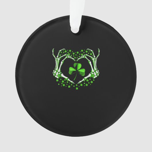 Skeleton Hand Heart Kleeblatt St Patricks Day Padd Ornament (Vorderseite)