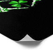 Skeleton Hand Heart Kleeblatt St Patricks Day Padd Poster (Ecke)