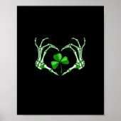 Skeleton Hand Heart Kleeblatt St Patricks Day Padd Poster (Vorne)