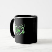 Skeleton Hand Heart Kleeblatt St Patricks Day Padd Tasse (Vorderseite Links)