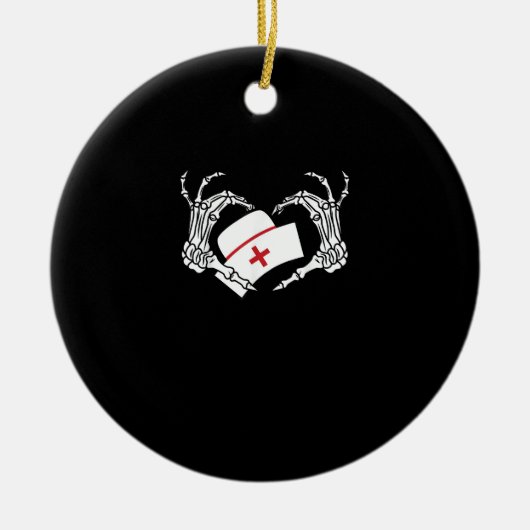 Skeleton Hand Heart Lazy Diy Halloween Kostüm Nur Keramik Ornament (Vorne)