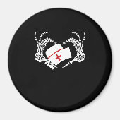 Skeleton Hand Heart Lazy Diy Halloween Kostüm Nur Magnet (Vorne)