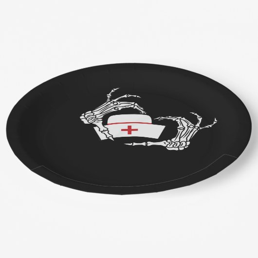 Skeleton Hand Heart Lazy Diy Halloween Kostüm Nur Pappteller (Schrägansicht)