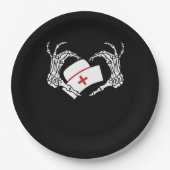 Skeleton Hand Heart Lazy Diy Halloween Kostüm Nur Pappteller (Vorderseite)