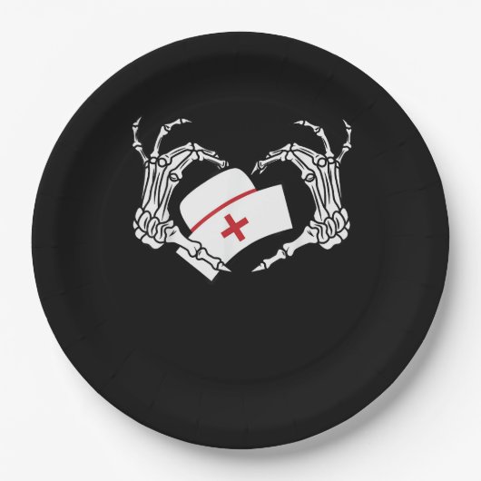 Skeleton Hand Heart Lazy Diy Halloween Kostüm Nur Pappteller (Vorderseite)