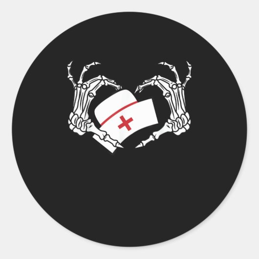 Skeleton Hand Heart Lazy Diy Halloween Kostüm Nur Runder Aufkleber (Vorderseite)