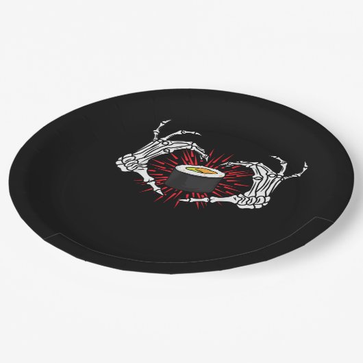 Skeleton Hand Heart Lazy Diy Halloween Kostümkost Pappteller (Schrägansicht)