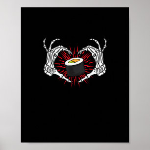 Skeleton Hand Heart Lazy Diy Halloween Kostümkost Poster