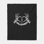 Skeleton Hand Heart Lazy Halloween Kostüm Funny Fleecedecke (Vorderseite)