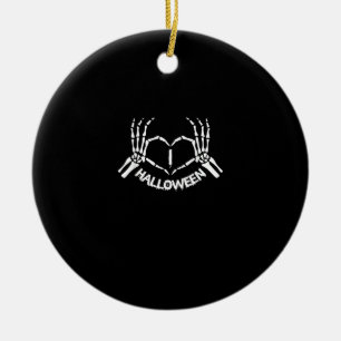 Skeleton Hand Heart Lazy Halloween Kostüm Funny Keramik Ornament