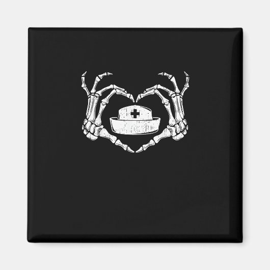 Skeleton Hand Heart Lazy Halloween Kostüm Funny N Magnet (Vorne)