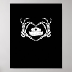 Skeleton Hand Heart Lazy Halloween Kostüm Funny N Poster
