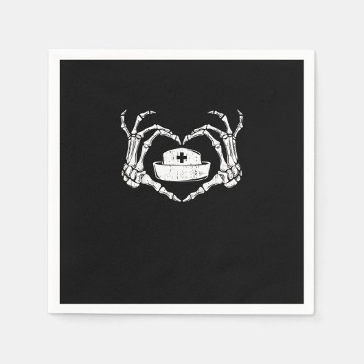 Skeleton Hand Heart Lazy Halloween Kostüm Funny N Serviette (Vorderseite)