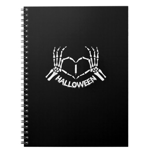 Skeleton Hand Heart Lazy Halloween Kostüm Funny Notizblock (Vorderseite)