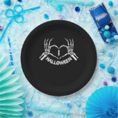 Skeleton Hand Heart Lazy Halloween Kostüm Funny Pappteller (Party)