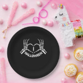 Skeleton Hand Heart Lazy Halloween Kostüm Funny Pappteller (Party)