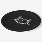 Skeleton Hand Heart Lazy Halloween Kostüm Funny Pappteller (Schrägansicht)