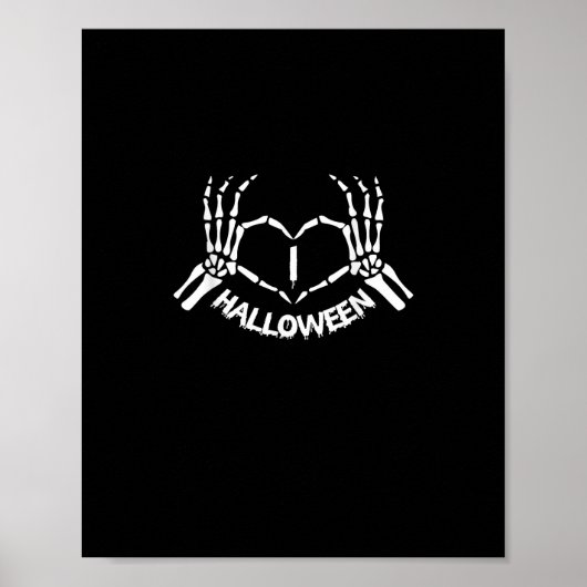 Skeleton Hand Heart Lazy Halloween Kostüm Funny Poster (Vorne)