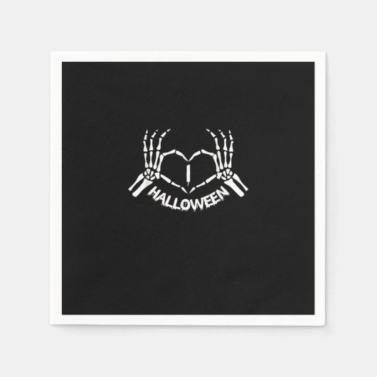 Skeleton Hand Heart Lazy Halloween Kostüm Funny Serviette (Vorderseite)