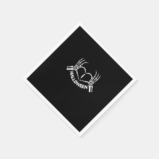 Skeleton Hand Heart Lazy Halloween Kostüm Funny Serviette (Ecke)