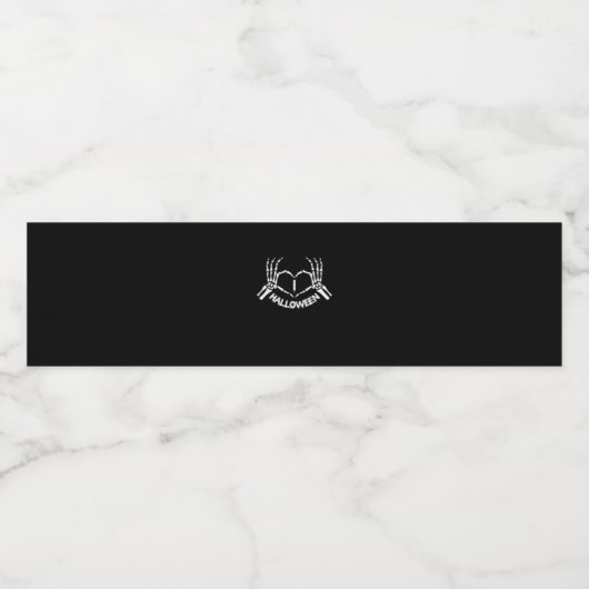 Skeleton Hand Heart Lazy Halloween Kostüm Funny Wasserflaschenetikett (Einzelnes Label)