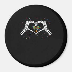 Skeleton Hand Heart Maracas Cinco De Mayo Mexiko Magnet