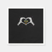 Skeleton Hand Heart Maracas Cinco De Mayo Mexiko Serviette (Vorderseite)