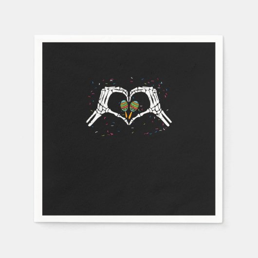 Skeleton Hand Heart Maracas Cinco De Mayo Mexiko Serviette (Vorderseite)