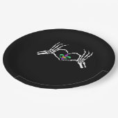 Skeleton Hand Heart Mardi Gras Pappteller (Schrägansicht)