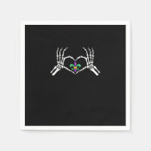 Skeleton Hand Heart Mardi Gras Serviette (Vorderseite)