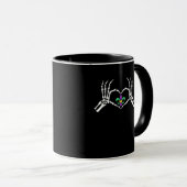 Skeleton Hand Heart Mardi Gras Tasse (VorderseiteRechts)